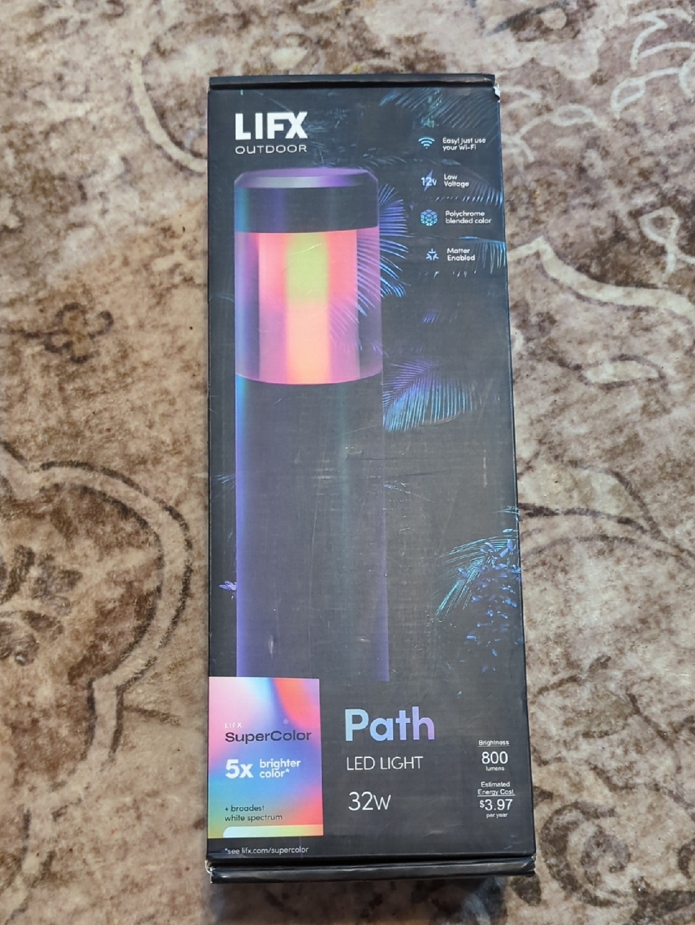 LIFX Outdoor Path LED Light - Black with Multi-Color Illumination